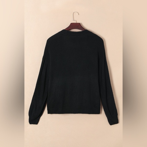 Flower Open Front Dropped Shoulder Cardigan - Picture 5 of 9